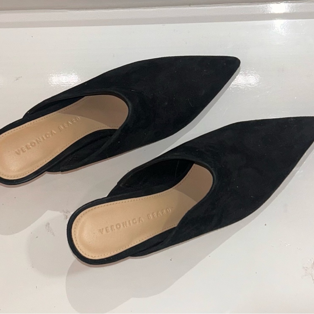 Veronica Beard Black suede Lisa mules with a pointed toe and stiletto heel - Picture 6 of 10